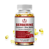 Berberine HCI cinnamon capsules bottle for daily wellness support, digestive balance, and nutritional supplement use.