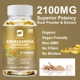 BEWORTHS Ashwagandha Root Extract dietary capsules bottle for daily dietary supplement use, herbal support, and wellness routines.