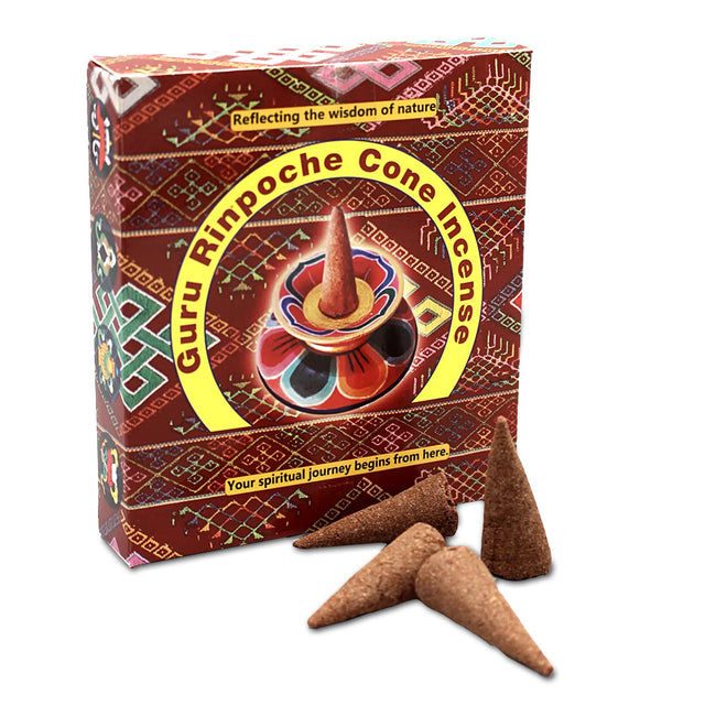 Bhutanese Guru Rinpoche Cone Incense, hand-rolled, pack of 24