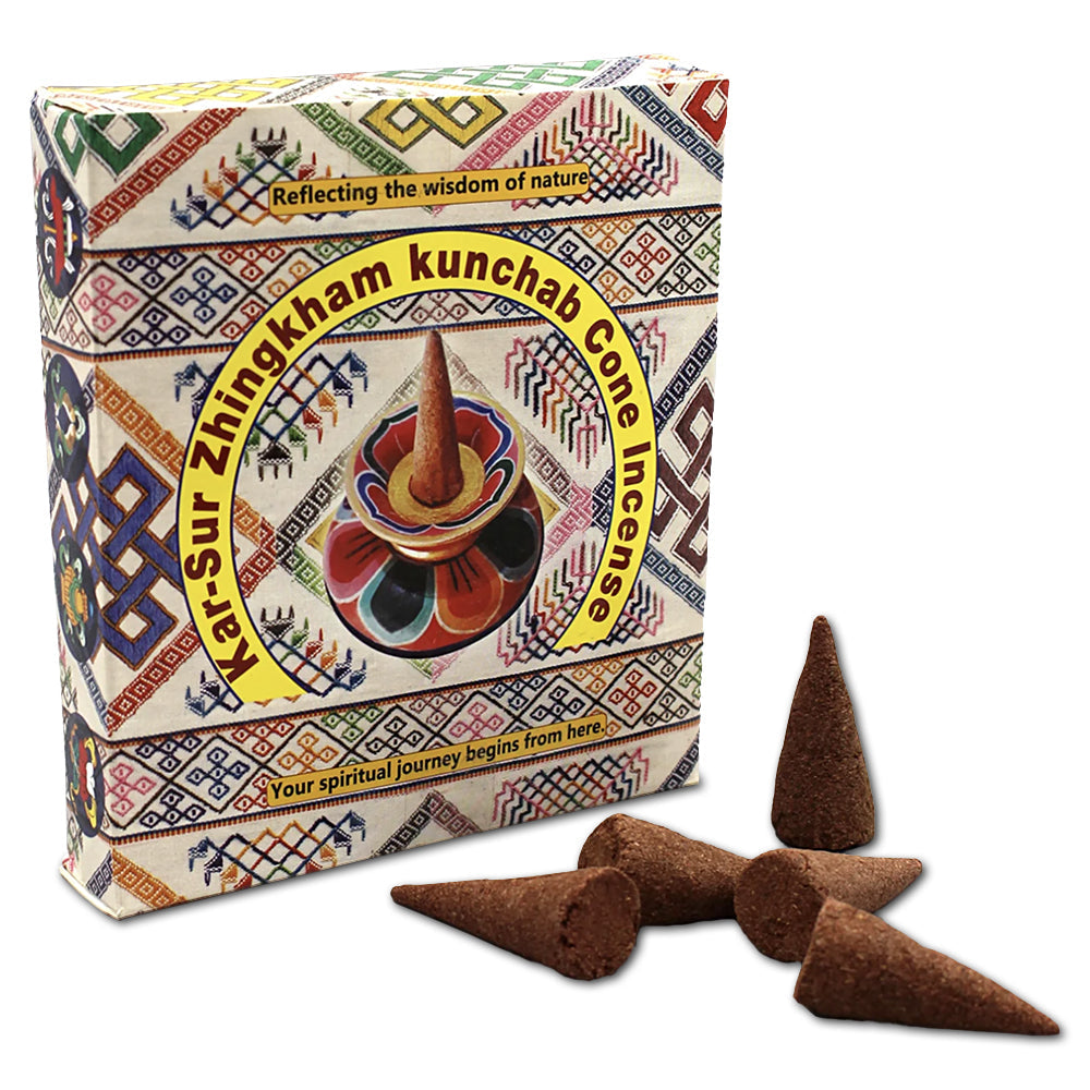 Bhutanese Riwo Sangchoe Prayer Cone Incense, hand-rolled, pack of 24