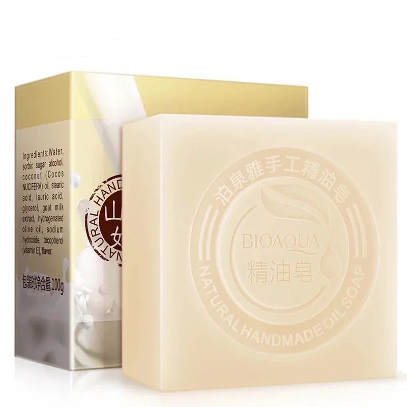 Bioaqua Handmade Essential Oil Soap bar with packaging on white background for daily cleansing.