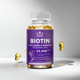 Biotin + Collagen Beauty Capsules bottle for supporting hair, skin, and nails in a daily beauty supplement routine.