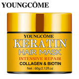 Biotin Collagen Keratin hair mask jar for dry damaged hair repair, deep hydration, and smoother styling results.
