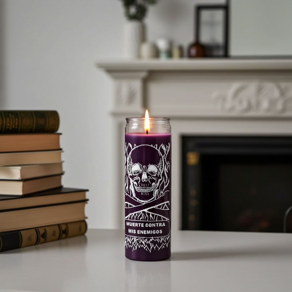 Protection From Enemies Black 7-Day Candle devotional candle for warding off enemies, building strength, and spiritual safety work.