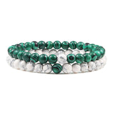 Couples Distance Beaded Bracelets black and white bead bracelet set for partner gifts, long-distance connection, and daily wear.