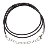Black Braided Rope Necklace with lobster claw clasp