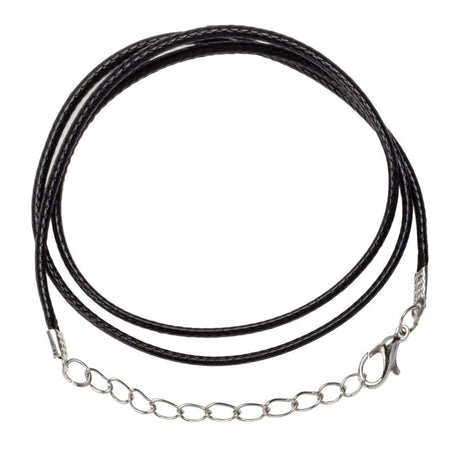 Black Braided Rope Necklace with lobster claw clasp
