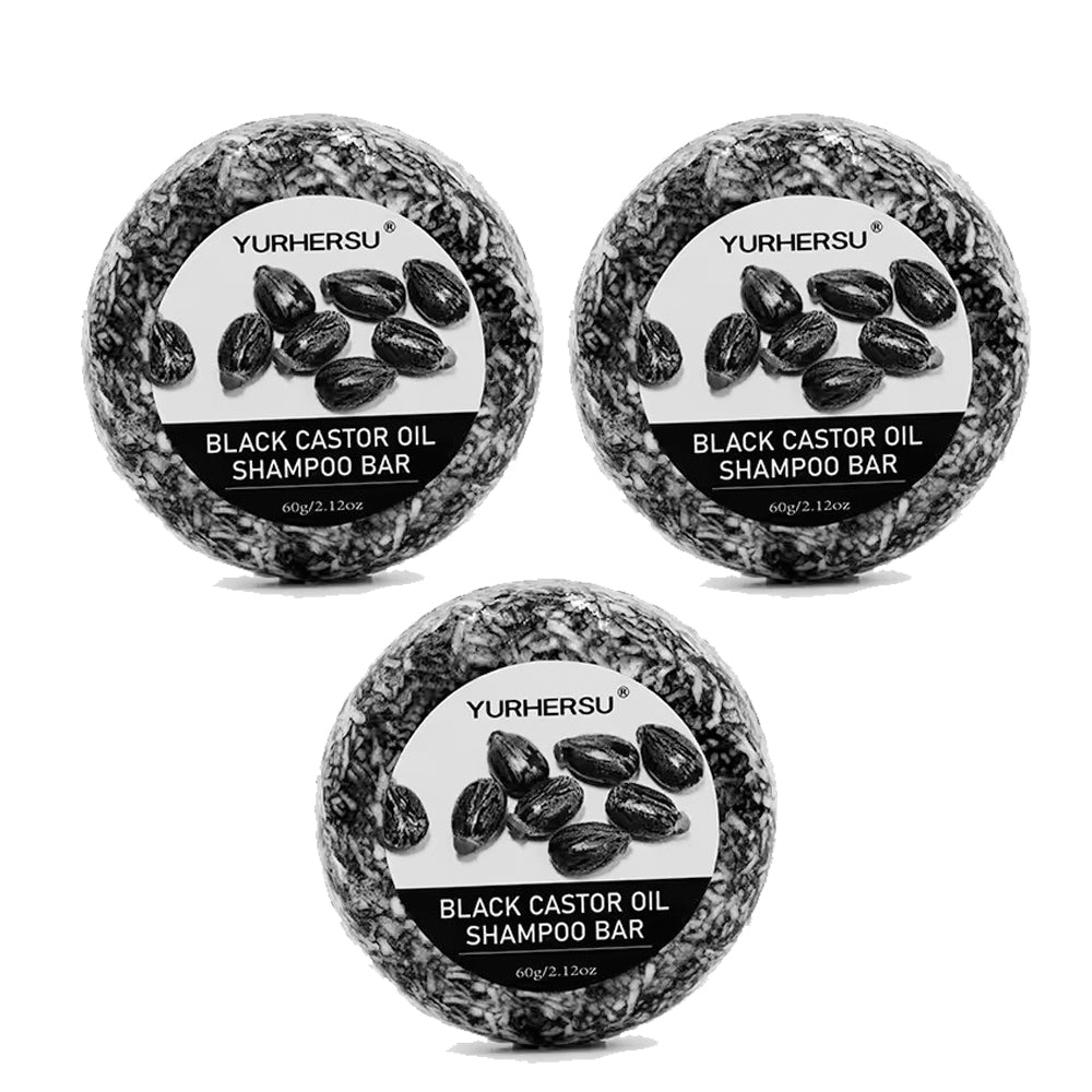 Black Castor Oil herbal shampoo bar for cleansing hair, caring for the scalp, and regular hair maintenance.