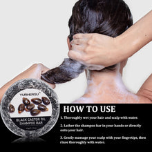 Black Castor Oil scalp care shampoo bar for cleansing buildup, washing hair, and supporting scalp care.