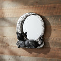 Black cat wall mirror decorative mirror for wall display, room decoration, and whimsical home styling.