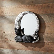 Black cat wall mirror decorative mirror for wall display, room decoration, and whimsical home styling.