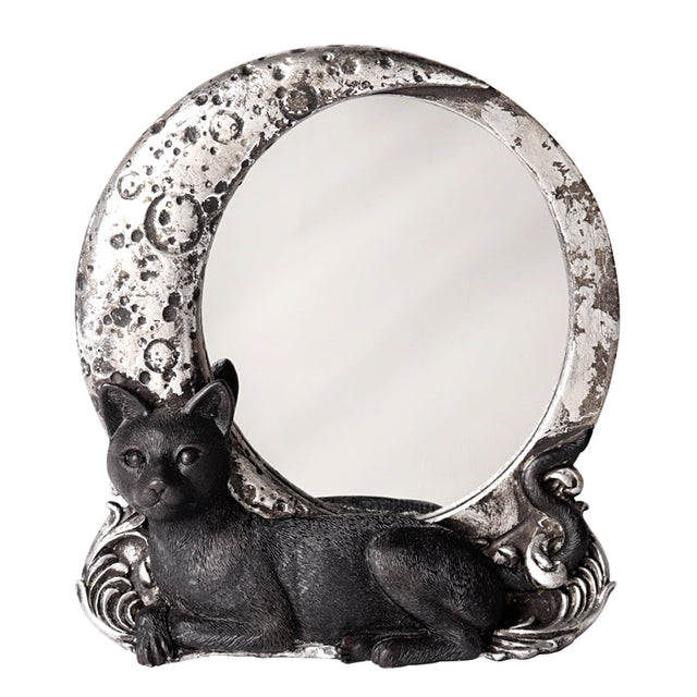 Black cat wall mirror decorative mirror for wall display, room decoration, and whimsical home styling.