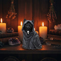 Black Cloak Cat Figurine, hand-painted polyresin sculpture