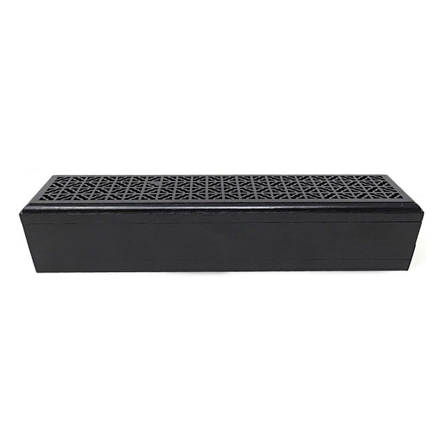 Black Finish Wood Incense Box Burner - Large