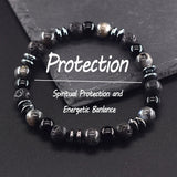 Black Labradorite and Volcanic Stone Beads Bracelet with polished gemstone beads for everyday wear and modern jewelry styling.