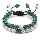Black Lava Stone & Tiger Eye Crown Bracelet gemstone bracelet for balancing energy, mindfulness, and everyday fashion use.