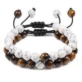 Black Lava Stone & Tiger Eye Crown Bracelet lava rock bead bracelet for aromatherapy, grounding, and wellness use.
