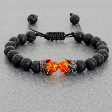 Black Lava Stone & Tiger Eye Crown Bracelet beaded bracelet for grounding, meditation, and everyday spiritual wear.