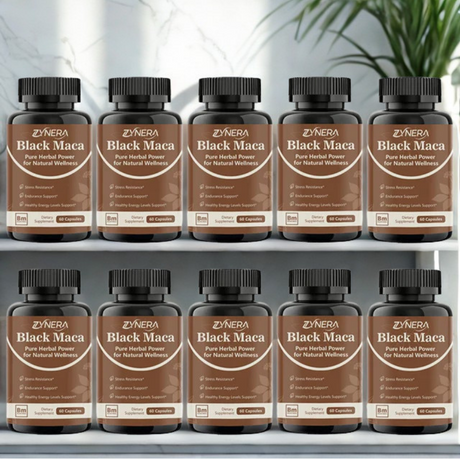 Black Maca Capsules for Men bottle for routine stamina support, daily wellness, and men's health care.