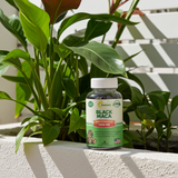 Black Maca Root Capsules bottle for everyday herbal support, routine wellness, and supplement care.
