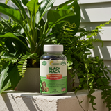 Black Maca Root Capsules bottle for maca root energy support, active lifestyle wellness, and everyday capsule use.