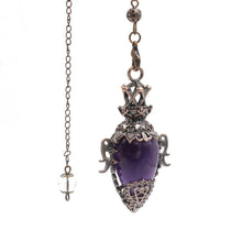 Black Obsidian & Quartz Pendulum for dowsing, divination, and energy work.