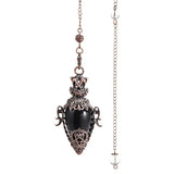 Black Obsidian & Quartz Pendulum for dowsing, divination, and energy work.