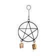 Black Pentacle Wind Chime with bells, 11 inches