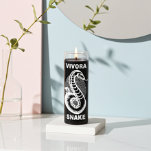 Black Snake 7 day candle in glass jar for spiritual protection, reversal work, and ritual use.