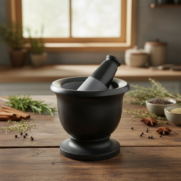 Black Soapstone Mortar and Pestle set