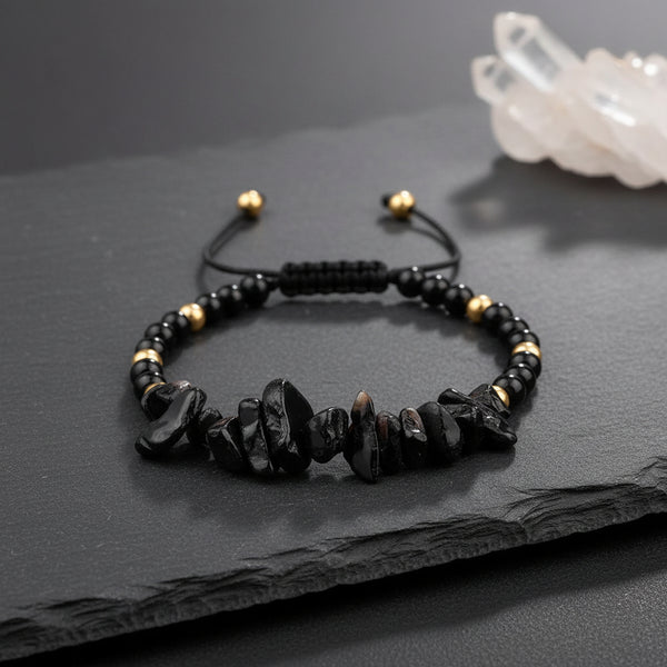 Black Tourmaline Healing Beaded Bracelet gemstone bracelet for energy protection, grounding, and daily wear.