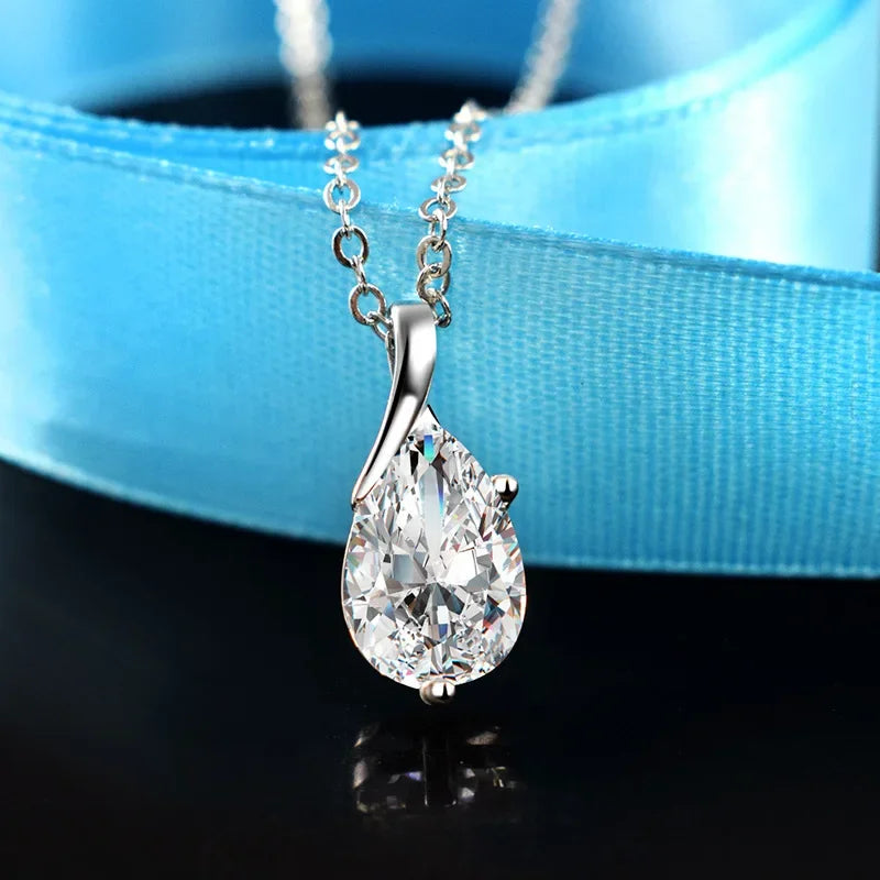 LiHong Angel Tears blue crystal necklace pendant for fashion accessorizing, romantic gifting, and daily wear.