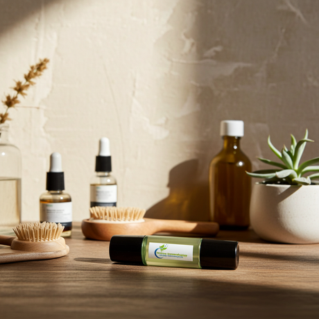 Blue Nile unisex body oil bottle for body moisturizing, skin nourishment, and everyday personal care.