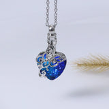 Blue sapphire teardrop pendant silver necklace for workwear elegance, event dressing, and everyday layering.
