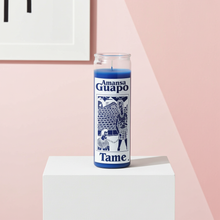 Blue Tame 7 day candle glass candle for calming intentions, spiritual focus, and devotional practice.