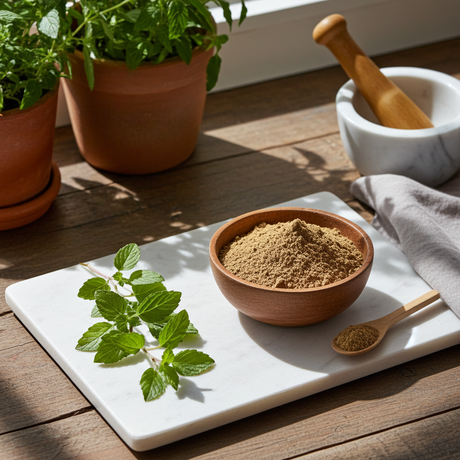Blue Vervain powder herb in a 1oz pack for altar work, candle dressing, and ceremonial blending.