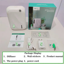 Bluetooth scent diffuser wall-mounted device for controlled fragrance dispersion, home scenting, and office air freshening.