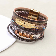Bohemian heart accent leather bracelet for stylish daily wear, layered jewelry looks, and relaxed boho fashion.