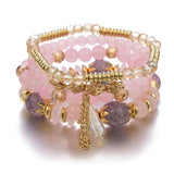 Bohemian Tassel Beaded Bracelet Set multi-layer bracelet set for statement wrist styling, casual looks, and seasonal fashion wear.