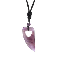 Trendy Natural Stone Wolf Tooth Pendant necklace for bohemian fashion wear, festival styling, and daily outfit accessorizing.