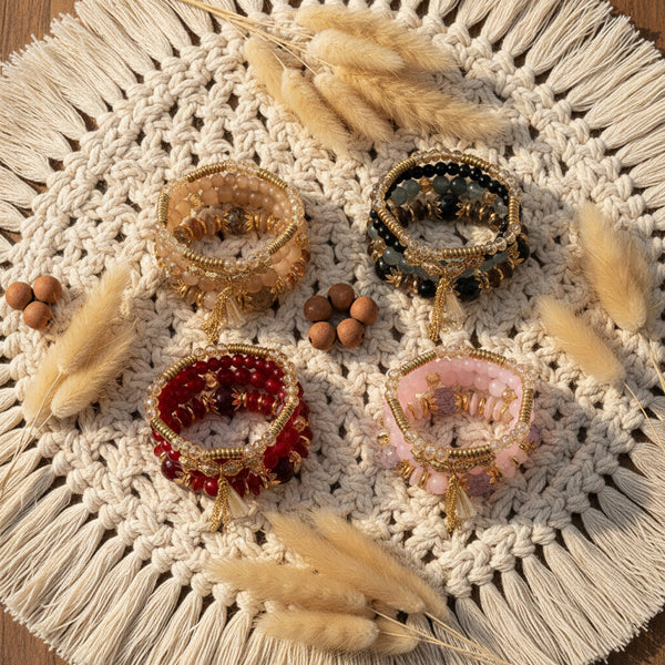 Bohemian Tassel Beaded Bracelet Set bracelet stack for everyday styling, festival wear, and layered accessory looks.