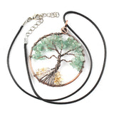 Boho Antique Copper Tree of Life gemstone pendant for festival fashion, everyday jewelry wear, and nature-inspired styling.