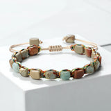 Boho chakra Emperor Stone gemstone bracelet for mindful living, chakra work, and healing crystal use.