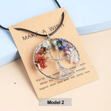 Boho chakra Tree of Life pendant necklace for spiritual style, meditation, and everyday healing-inspired wear.
