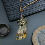 Boho Dreamcatcher Feather Tassel Pendant decor piece with feather tassels for living room styling, wall display, and boho interior use.