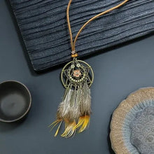 Boho Dreamcatcher Feather Tassel Pendant decor piece with feather tassels for living room styling, wall display, and boho interior use.