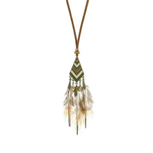 Boho Dreamcatcher Feather Tassel Pendant hanging accent for rustic room decor, wall embellishment, and natural boho home styling.