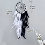 Boho handmade Dream Catcher wall hanging with two-color feathers for home decor, restful bedroom accents, and decorative display.