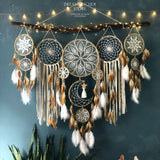 Piece Boho Macramé Dream Catcher Set wall hanging decor for bedroom styling, nursery decoration, and bohemian home accents.