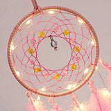 Pink and Purple Dream Catcher boho wall hanging for nursery decor, peaceful ambiance, and dream-inspired room styling.